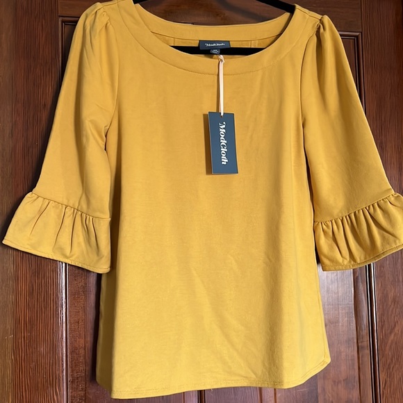 ModCloth NWT Ruffle Sleeve & Bows Top Size XS - Picture 2 of 9